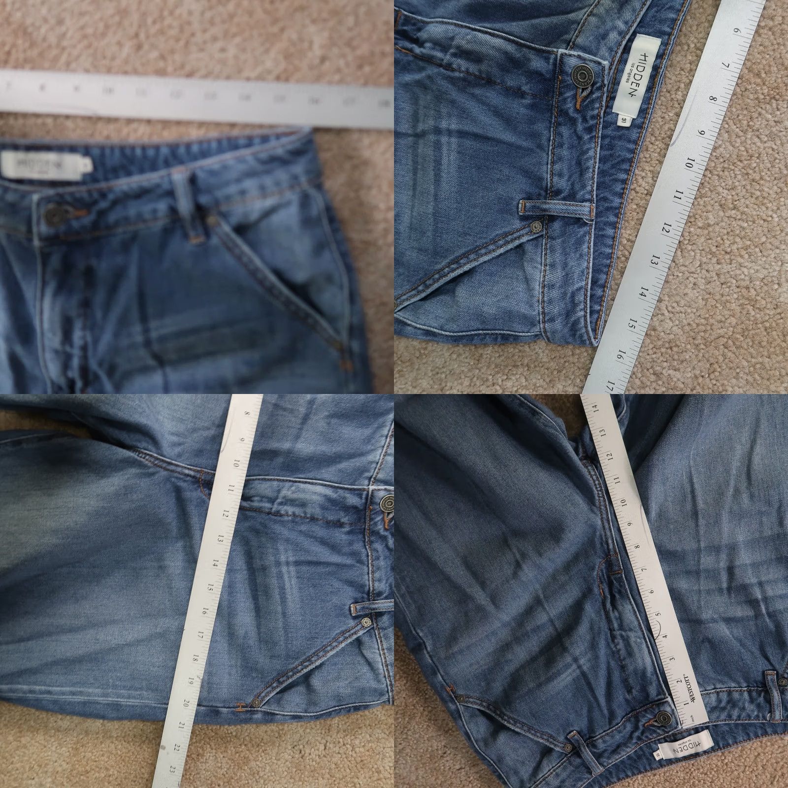 Vintage Hidden Wide-Leg Jeans Women 31 Blue Denim High Rise 5-Pocket Cotton Polyester Spandex Medium Wash Modern Vintage: No Size 24" / US 00 / IT 34 - 8 Thumbnail