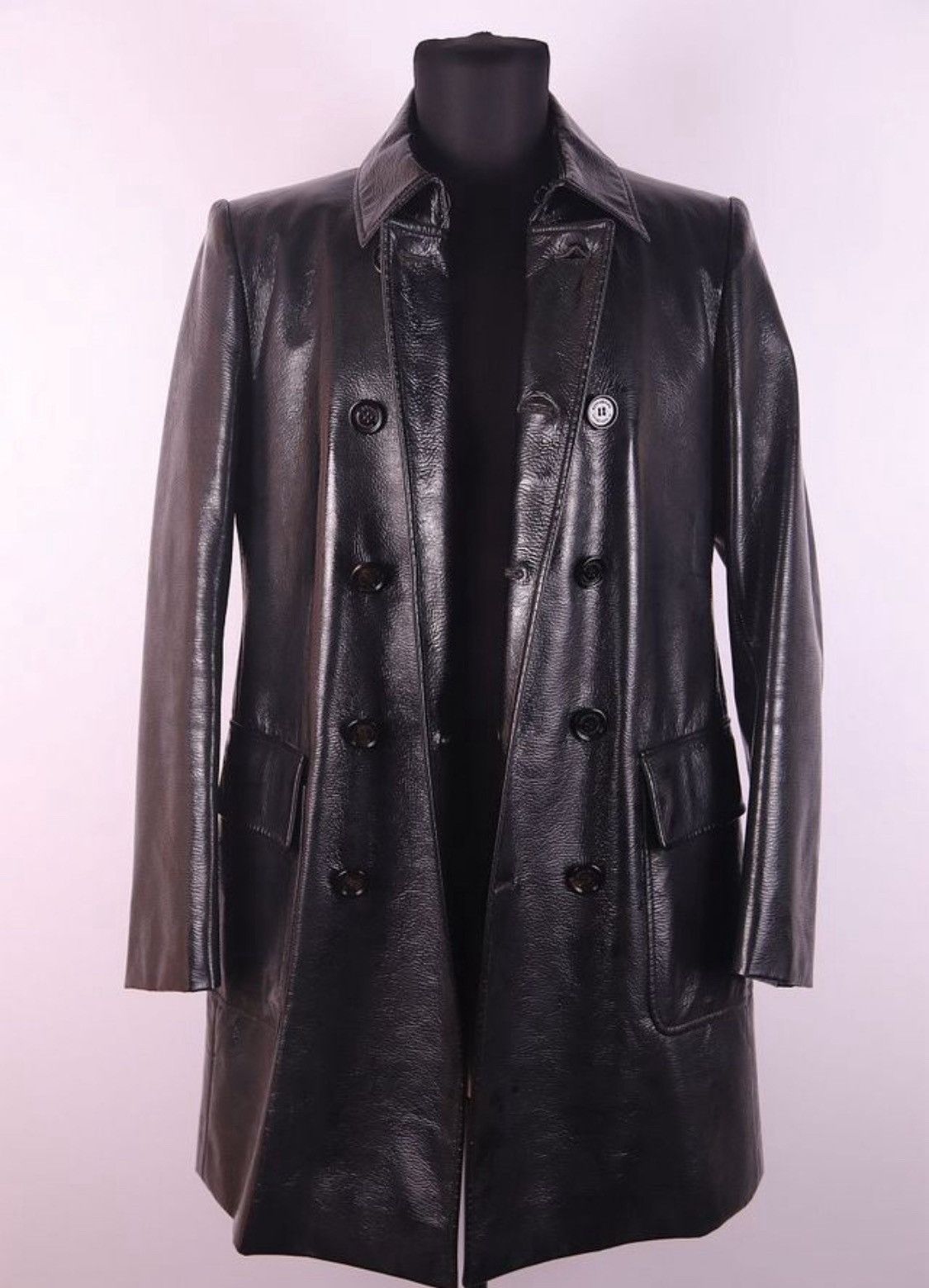 Burberry Prorsum Burberry Prorsum Leather Double-Breasted Biker Trench Coat Size US M / EU 48-50 / 2 - 4 Thumbnail