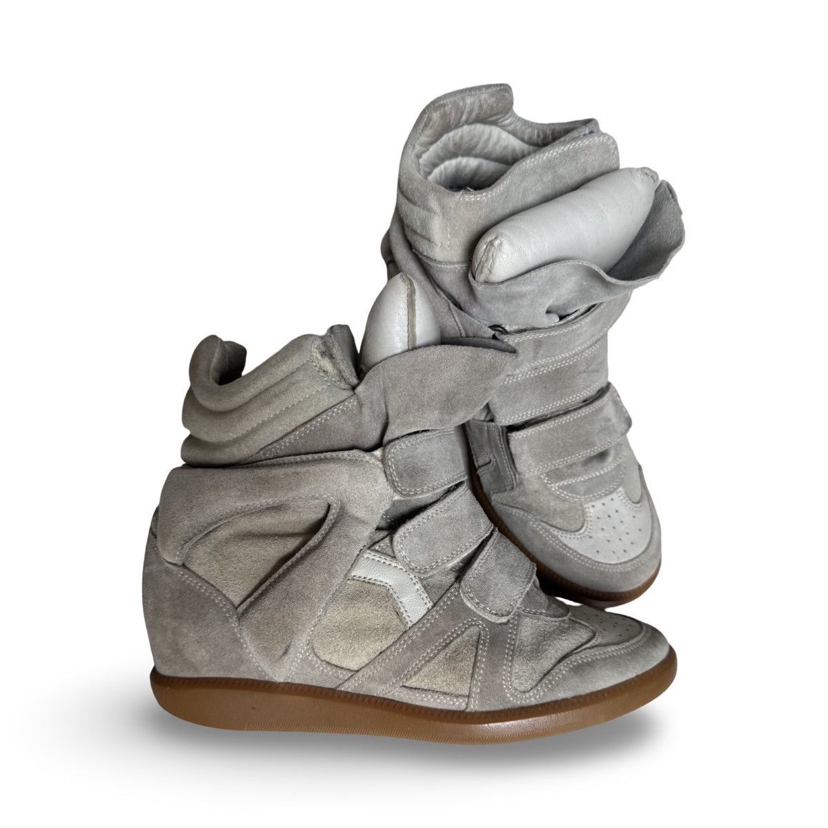 Isabel Marant isabel marant bekett beige suede wedge sneakers Size US 6 / IT 36 - 1 Thumbnail