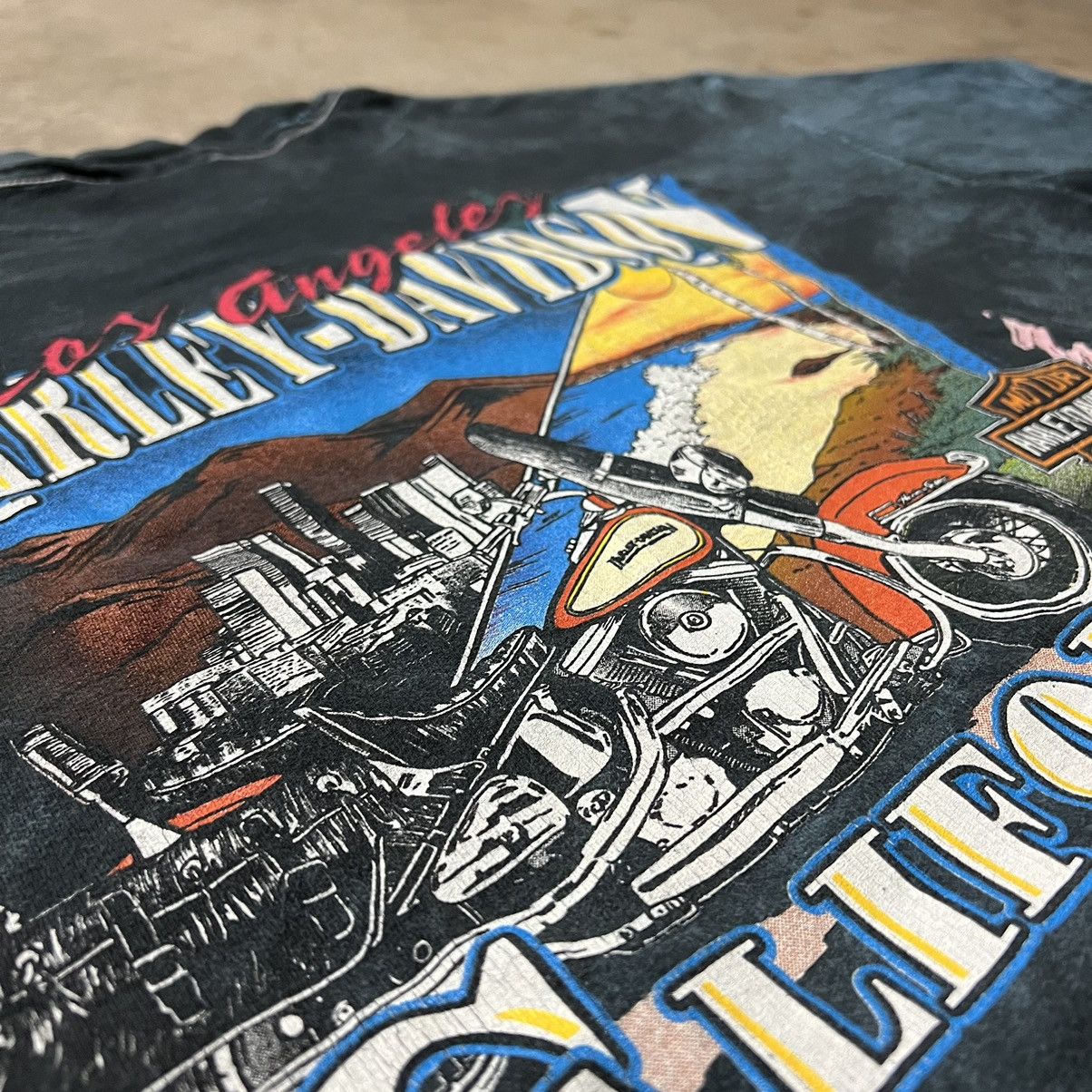 Harley Davidson × Vintage Vintage 90’s Harley Davidson 🇺🇸 LA California T-Shirt Size US XL / EU 56 / 4 - 4 Thumbnail