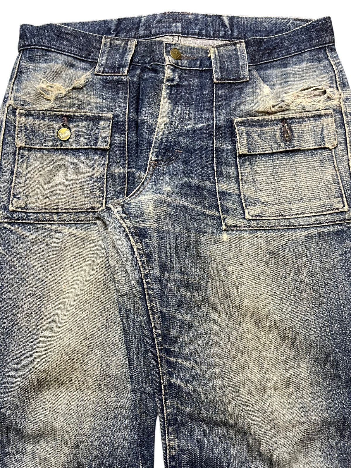 Lee Vintage Lee Bush Pants Faded Wash Style Baggy Style Jeans Size US 33 - 4 Thumbnail