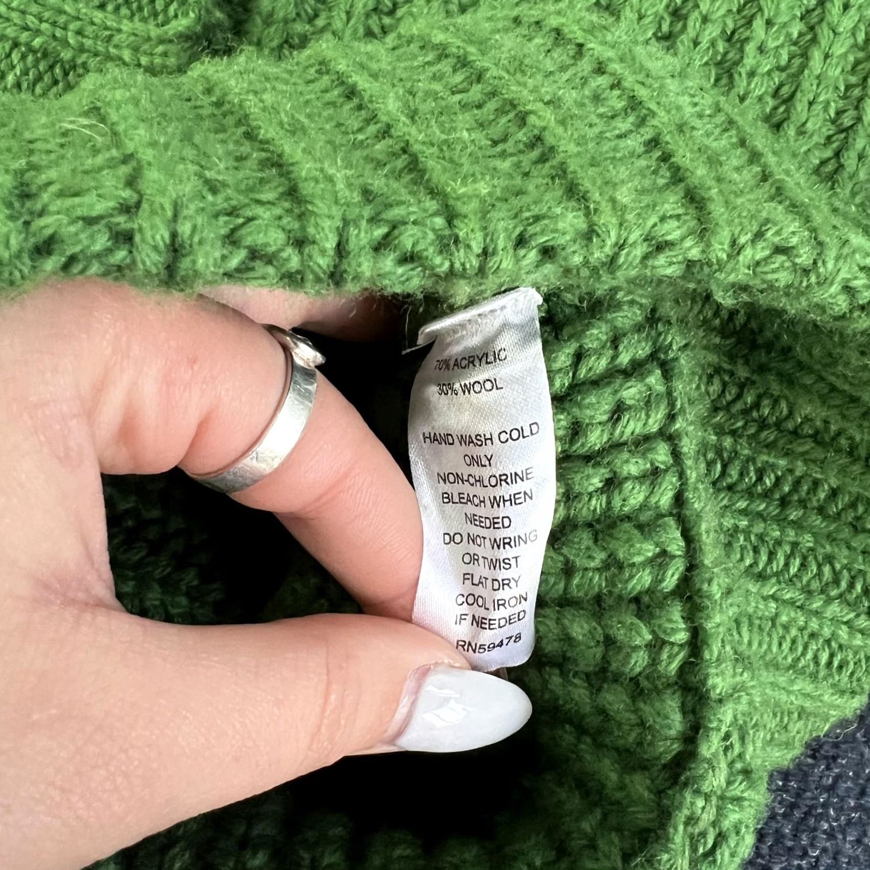Ellen Tracy Ellen Tracy Sweater Womens Large Green Wool Mock Neck Full Zip Cardigan Knit Size L / US 10 / IT 46 - 4 Thumbnail