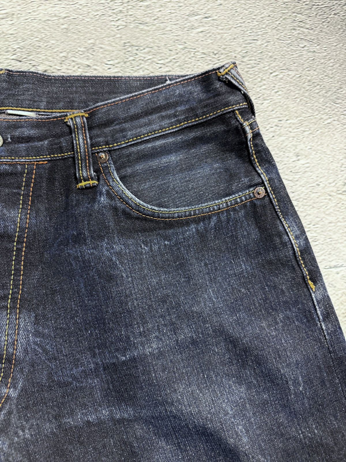 Evisu Evisu jeans yellow daicock big logo blue selvedge denim Size US 30 / EU 46 - 13 Thumbnail