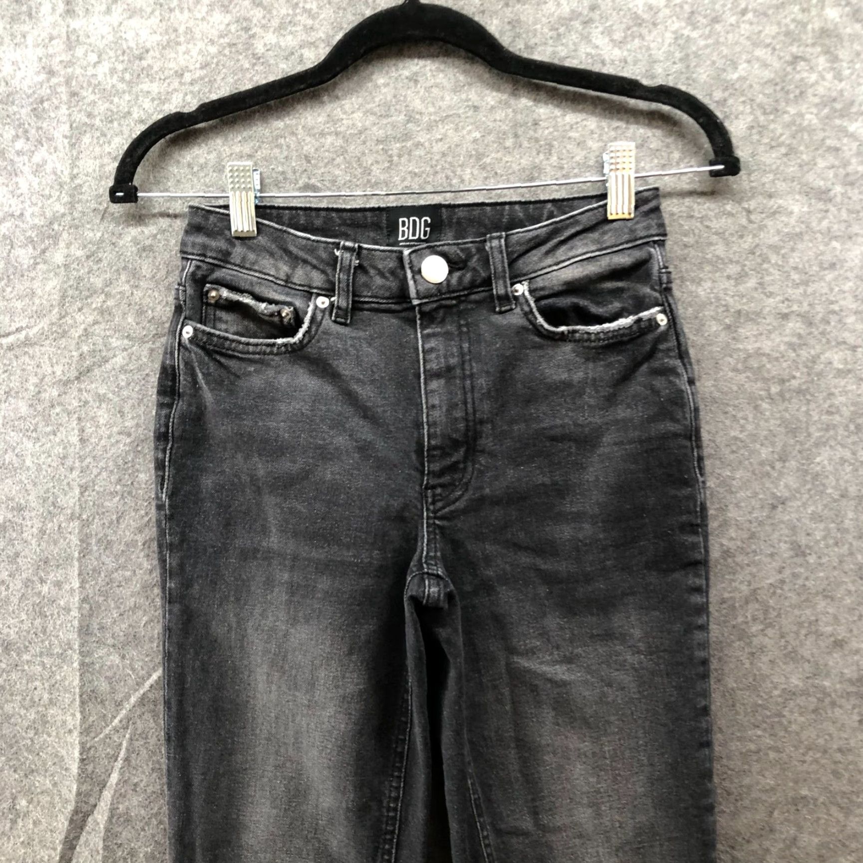 Urban Outfitters Urban Outfitters BDG Slim Straight Jeans Womens 24 Black Charcoal Wash Mid Rise Size 42" / US 20 - 3 Thumbnail
