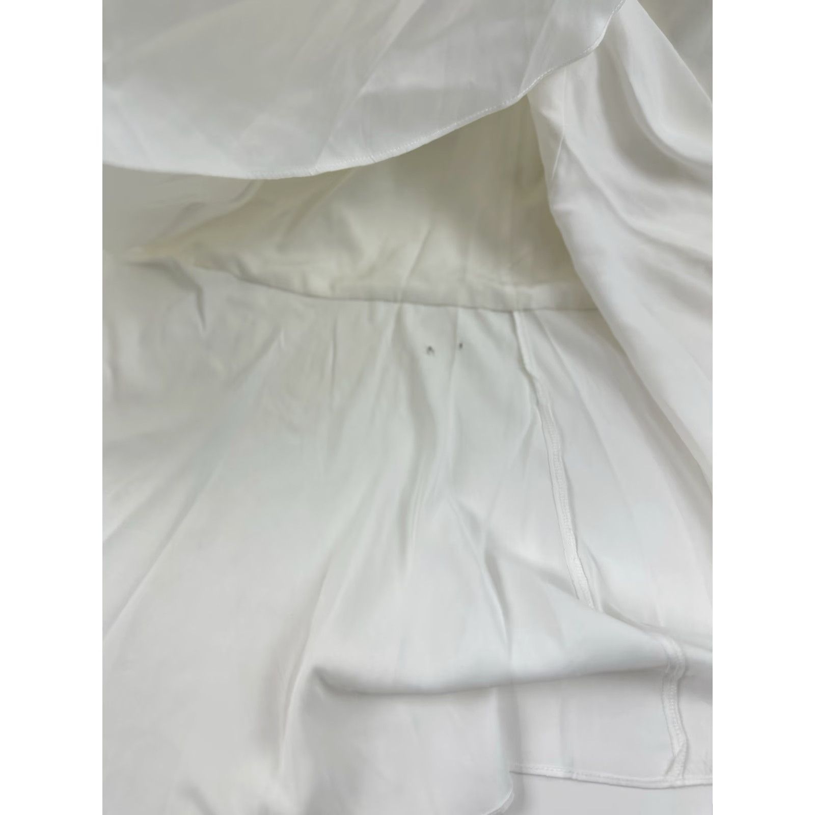 Lulus NWT Lulus Dress Women's XL White Satin Ruffle High Low Enchanted Moments V-Neck Sleeveless Midi Wedding Maxi Party/Cocktail Formal Size XL / US 12-14 / IT 48-50 - 4 Thumbnail