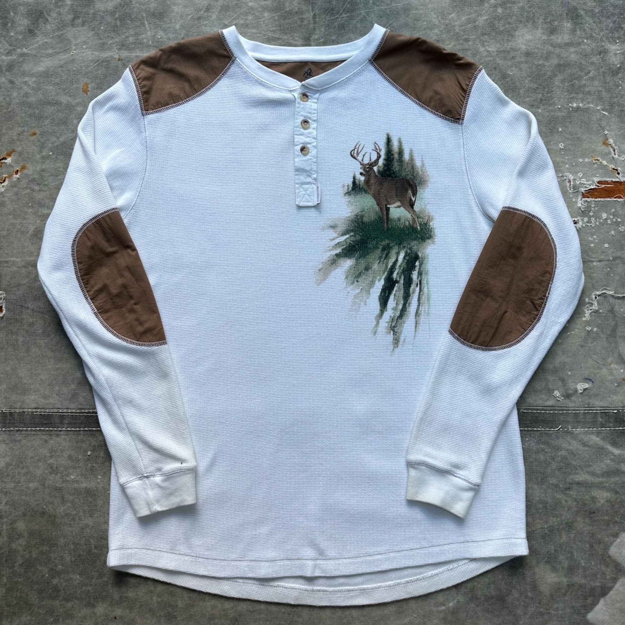 Vintage Vintage Y2K Legendary Deer Art Thermal 2 Tone Henley Longsle Size US L / EU 52-54 / 3 - 1 Thumbnail