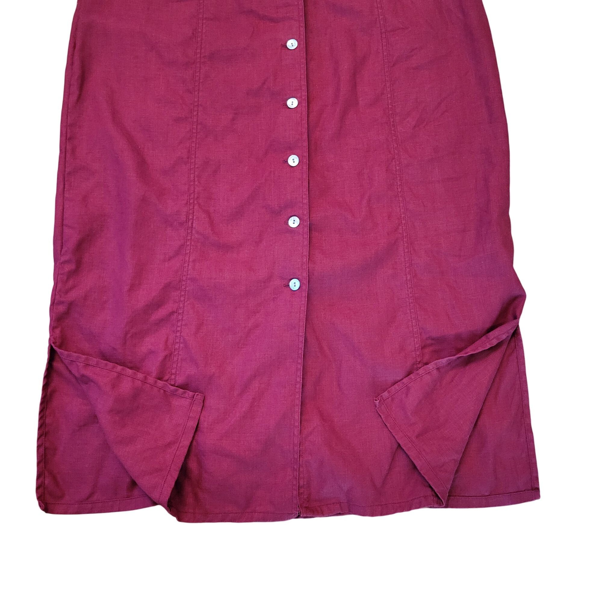 Woolrich Woolen Mills Woolrich L Pepper Red Linen Sleeveless Button Down Maxi Jump Size L / US 10 / IT 46 - 5 Thumbnail