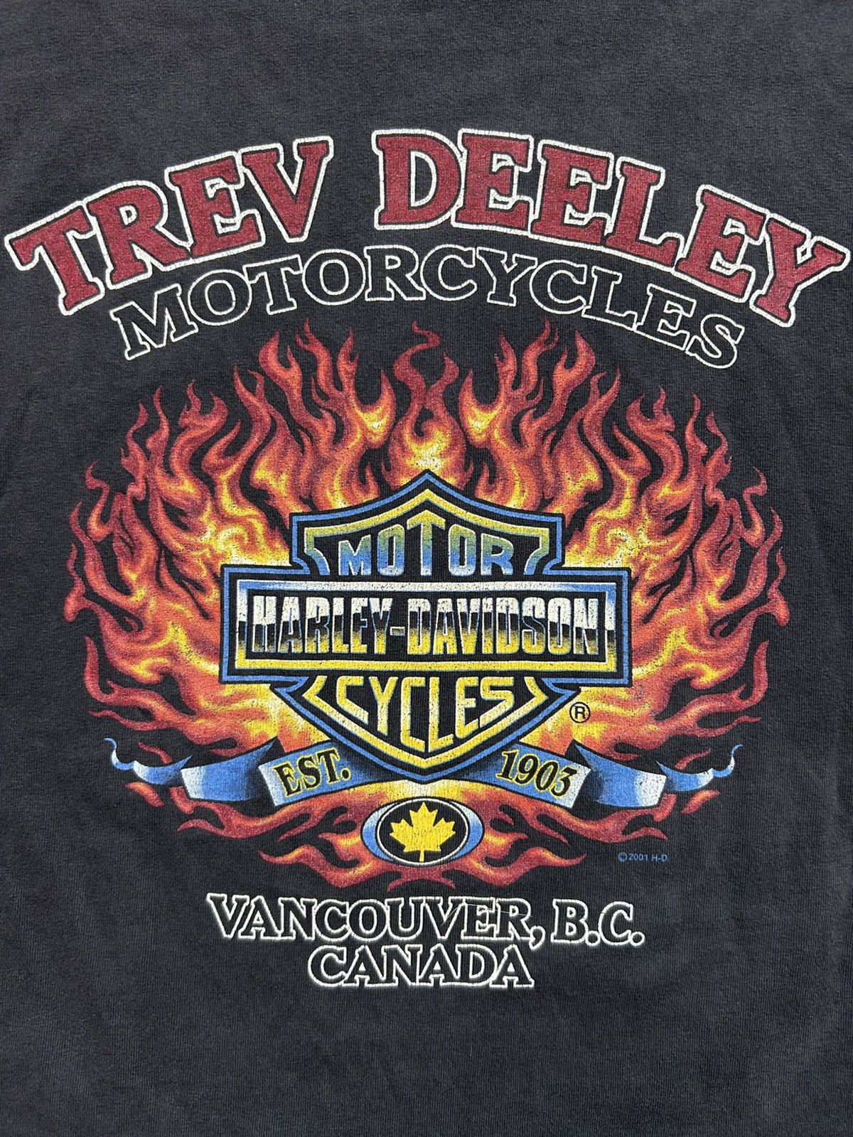 Vintage Vintage Y2K Harley Flames Engine Tee Made in Canada 2004 Size US XL / EU 56 / 4 - 7 Thumbnail