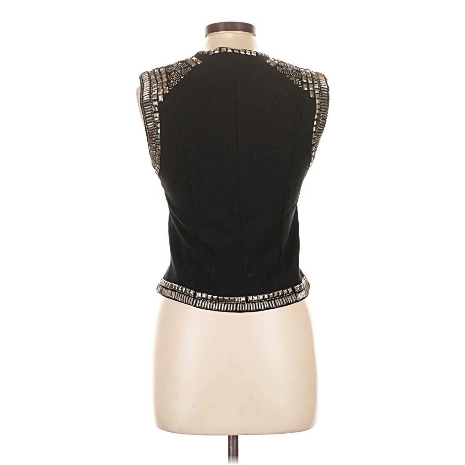 H&M NWT H&M Icons Black Silver Studded Rocker Vest 10 Size L / US 10 / IT 46 - 3 Thumbnail