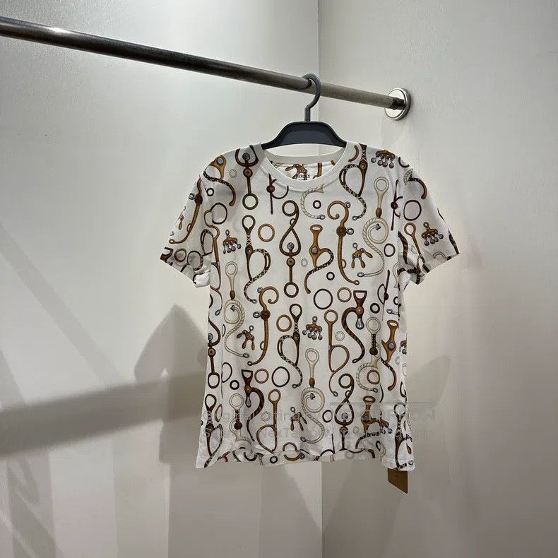 Hermes Hermes Horse Tack Pattern Short Sleeve T-Shirt Size M / US 6-8 / IT 42-44 - 1 Thumbnail