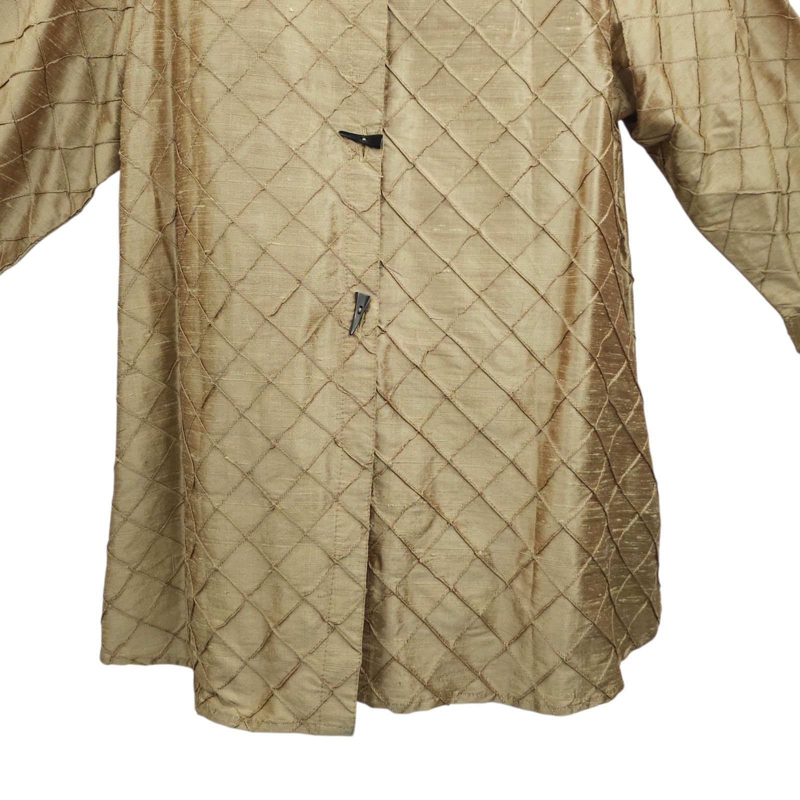 Other Yak Magik Jacket L Gold Metallic Vtg Diamond Pintuck Quilted Size L / US 10 / IT 46 - 16 Thumbnail