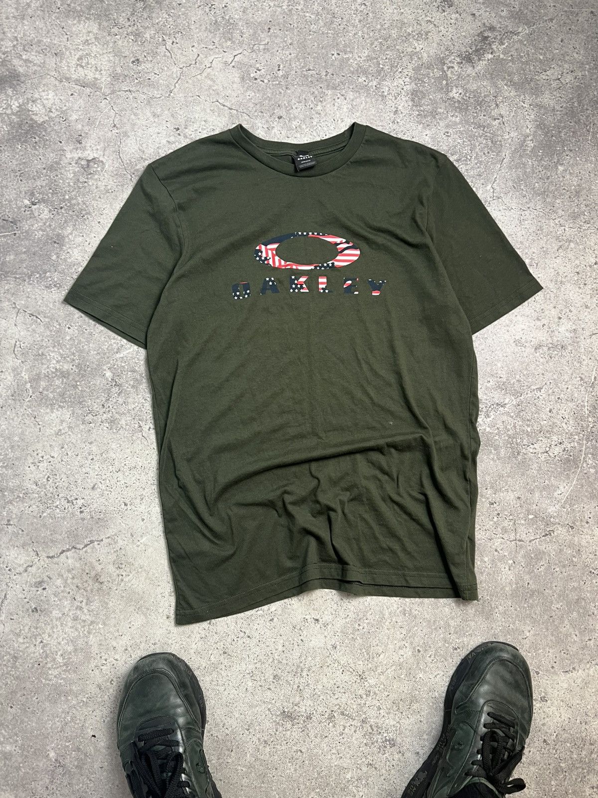 Oakley × Vintage Oakley Software Vintage USA Flag T-Shirt Tee 90s Size US S / EU 44-46 / 1 - 2 Thumbnail