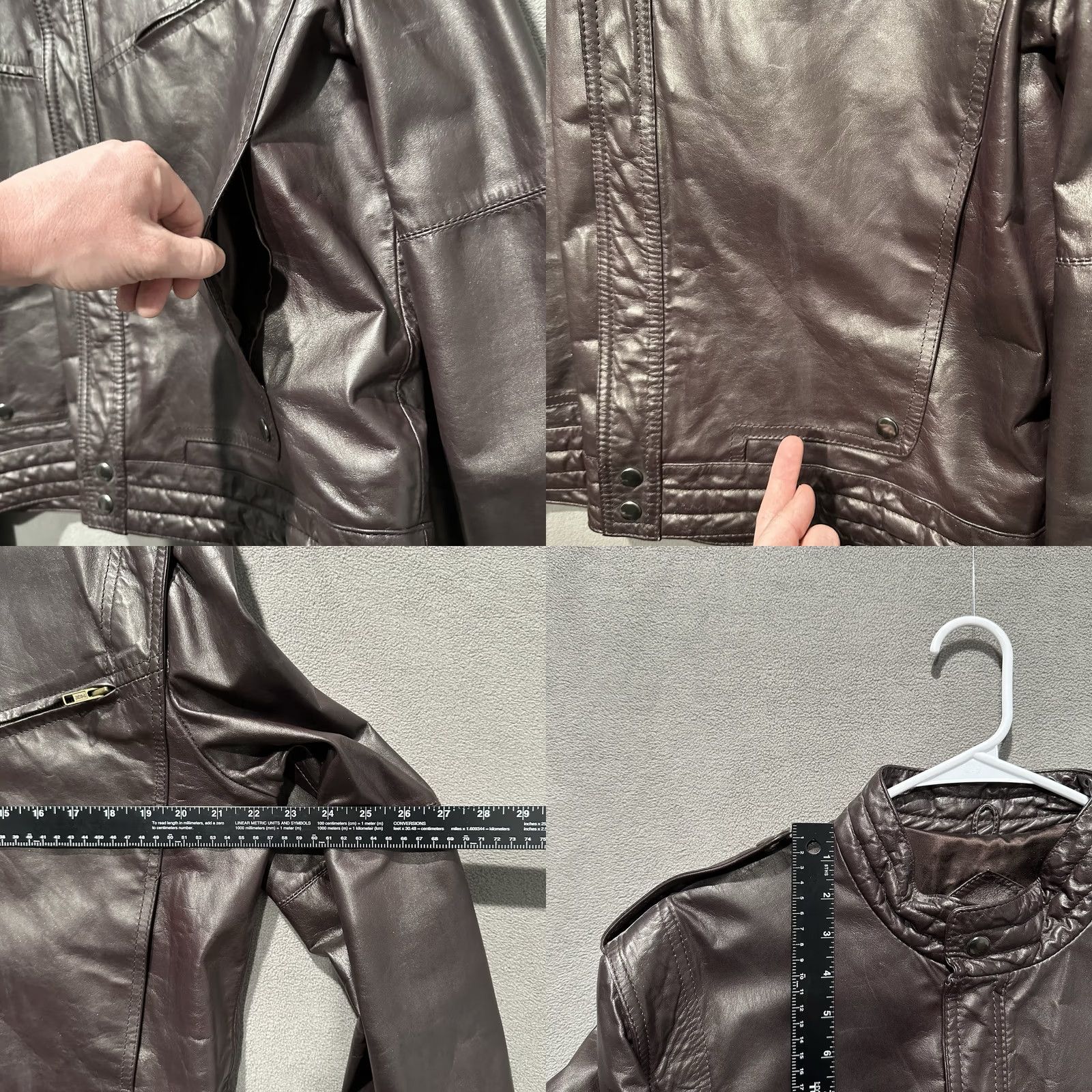 Vintage VINTAGE Chess King Leather Jacket Mens 44 Brown Bomber Cafe Racer Biker GUC Shirt Mens 44 Brown 90s Themes Mens Size US S / EU 44-46 / 1 - 8 Thumbnail