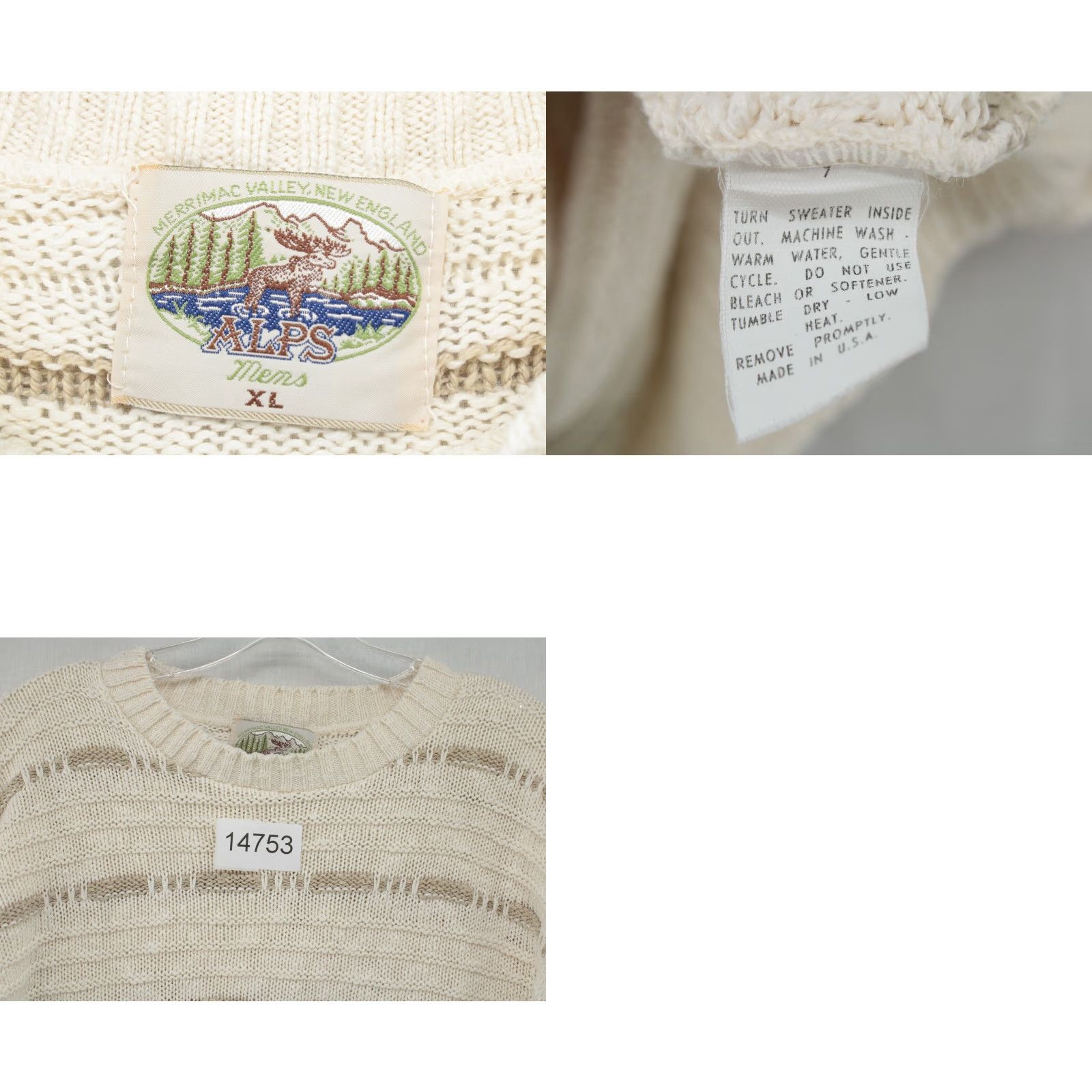 Vintage VINTAGE Alps Sweater Men XL Beige Wool Blend Textured USA Outdoor Christmas 90s Fashion Mens XL Beige Wool Blend Pullover Crew Neck US Made Size US XL / EU 56 / 4 - 8 Thumbnail