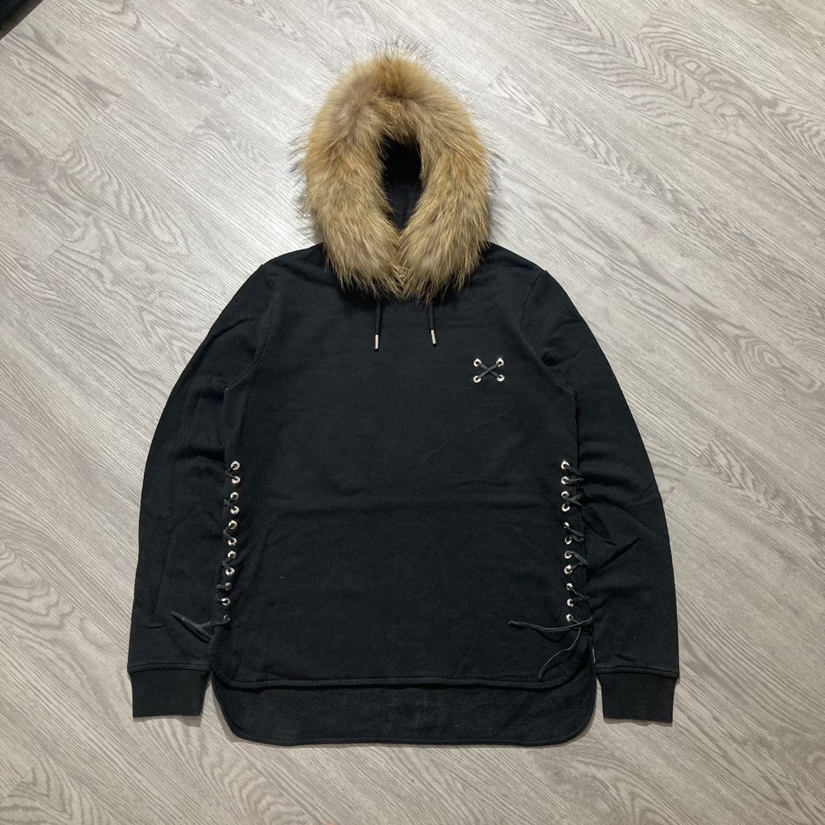 20471120 2000s Les Hommes Grunge Gothic Punk Style Fur Hoodie Black Size US L / EU 52-54 / 3 - 1 Thumbnail