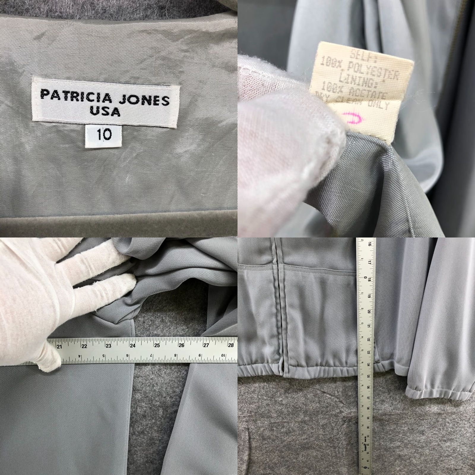 Vintage VINTAGE Patricia Jones Minimalist Hoodie Full Zip Womens Sz 10 Gray Lightweight Size L / US 10 / IT 46 - 8 Thumbnail