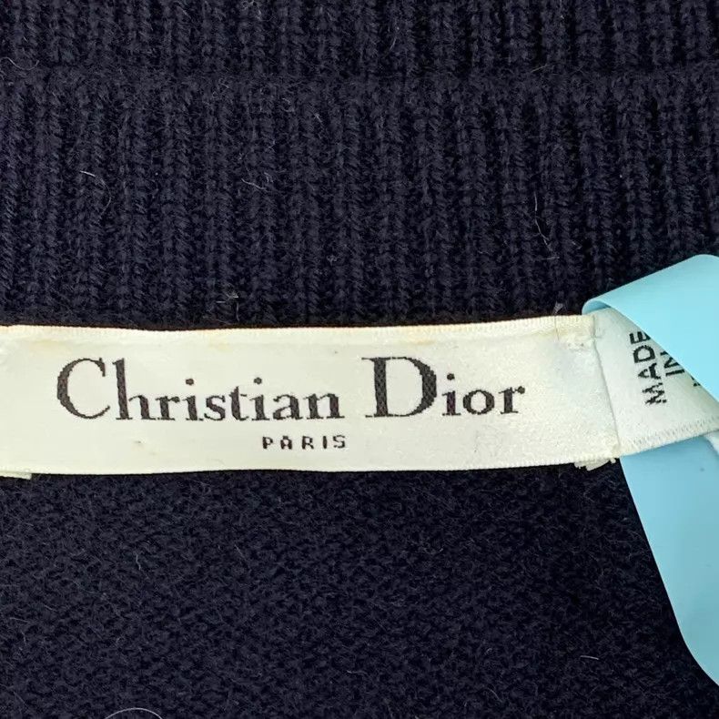 Dior Dior Black floral embroidery cashmere knitted short-sleeve Size XS / US 0-2 / IT 36-38 - 6 Thumbnail