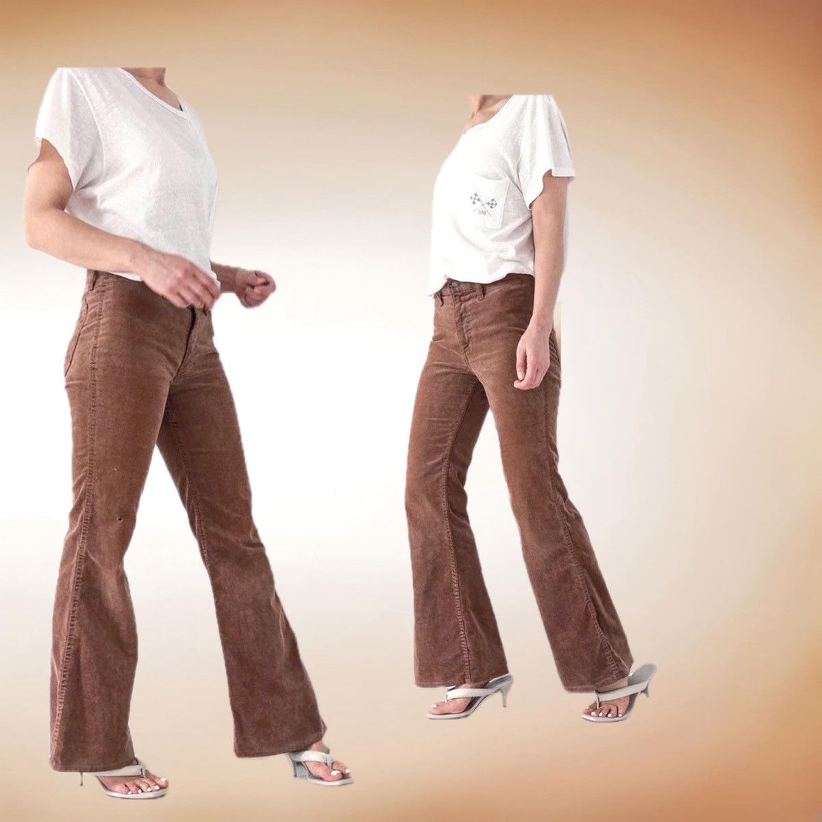 Levi's Vintage Clothing Vintage Levis Flared Corduroy Pants Brown White Tab Small “e Size 26" / US 2 / IT 38 - 3 Thumbnail