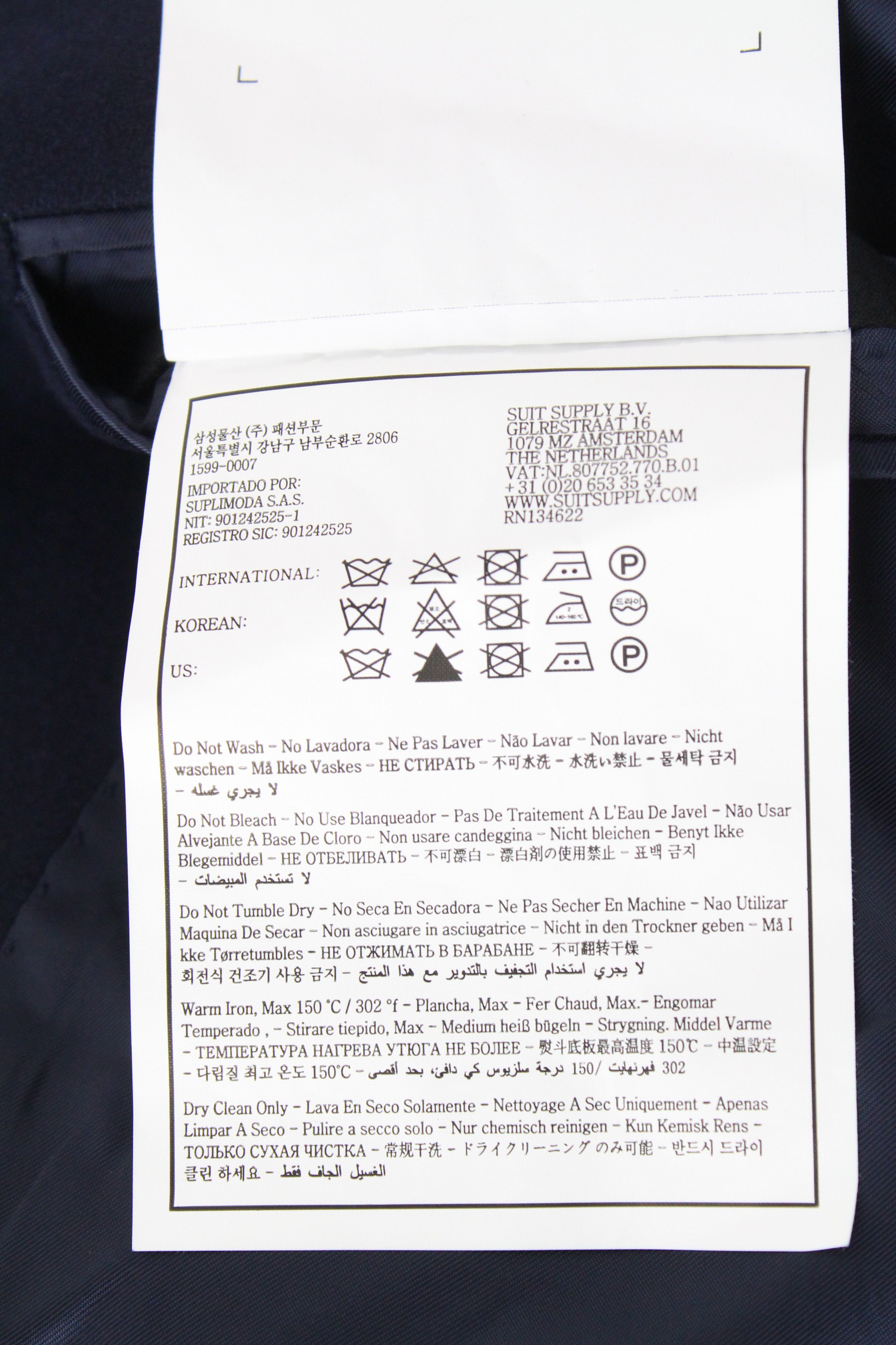 Suitsupply VICENZA UK44S Navy Wool Flannel Coat 66698 Size US L / EU 52-54 / 3 - 7 Thumbnail