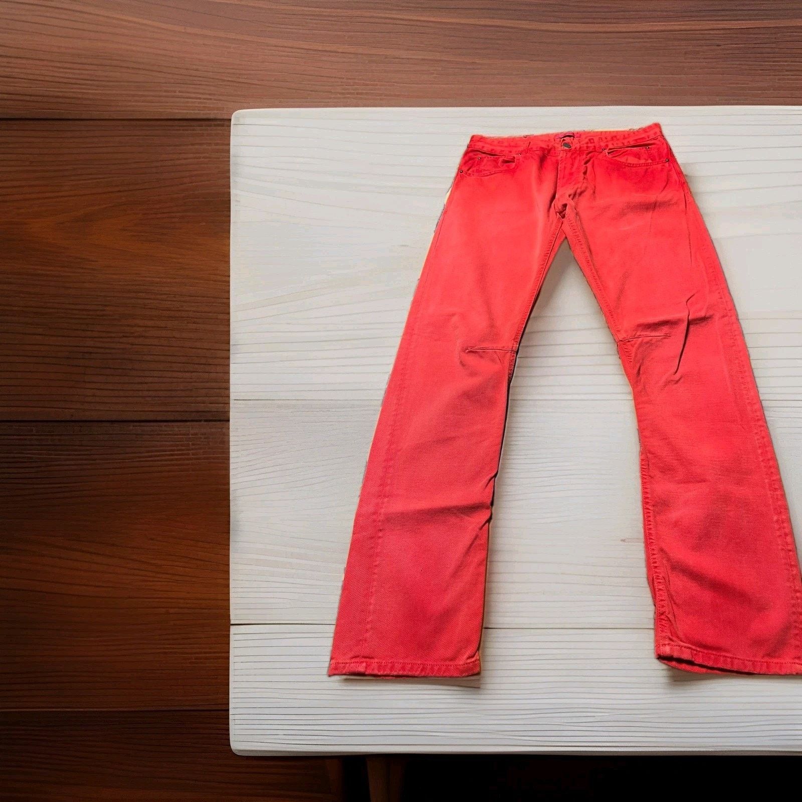 Pierre Balmain Pierre Balmain Red Jeans Waist 36" Size 36-50 Size US 36 / EU 52 - 1 Thumbnail