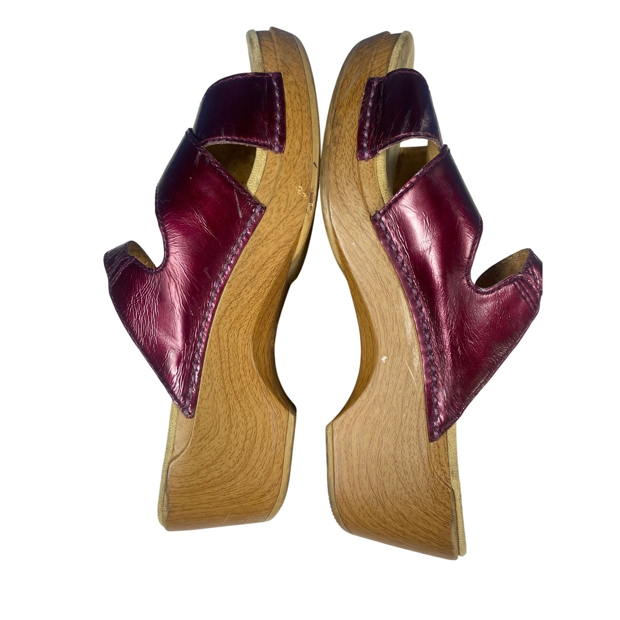 Dansko Dansko Sela Womens 41Sandals Eggplant Burgandy Leather Clogs Size US 11 / IT 41 - 9 Thumbnail