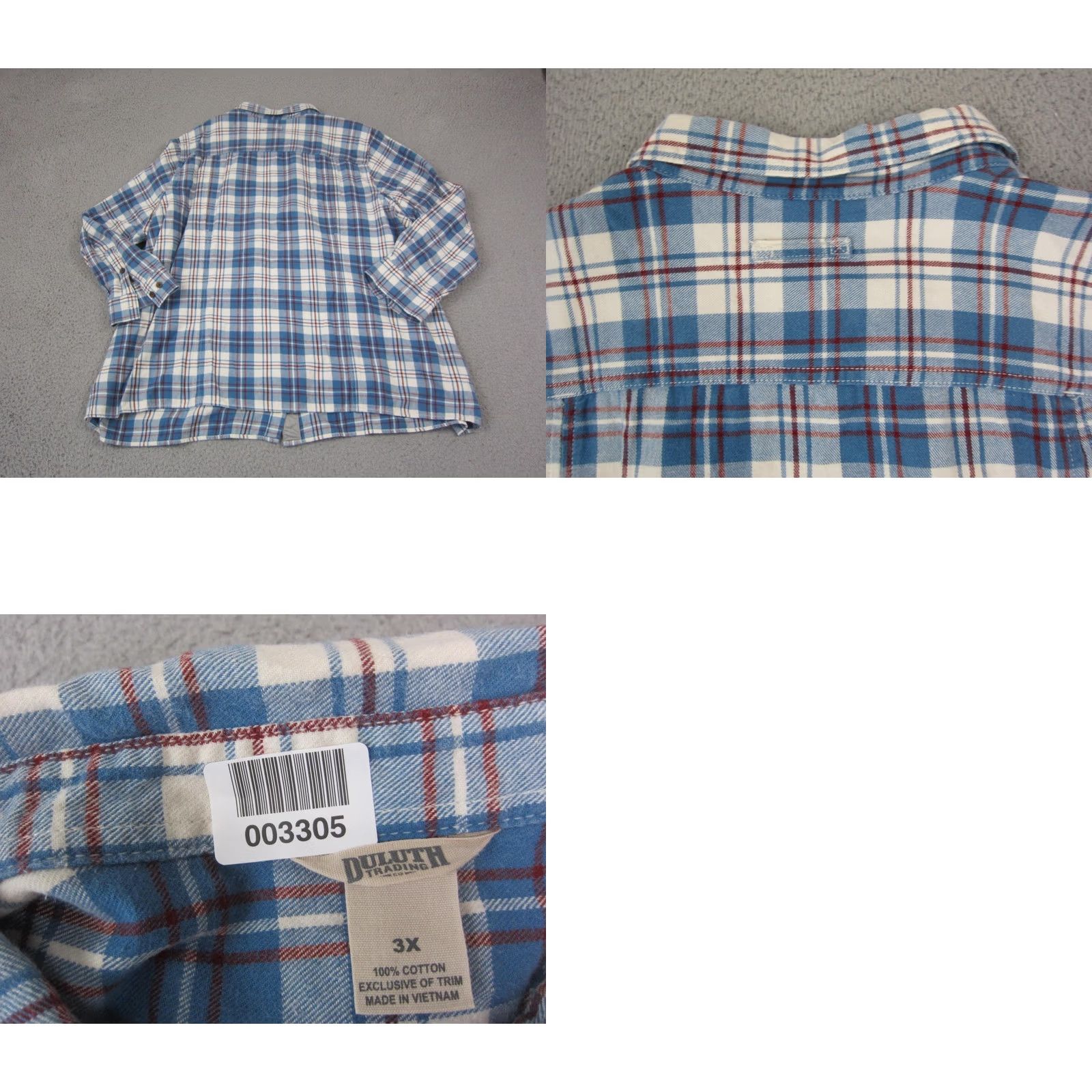 Vintage Duluth Shirt Womens 3X Blue White Plaid Flannel Button Up Western Casual Shirt Women 3X Plaid Vintage? (No) Size XXL / US 16-18 / IT 52-54 - 8 Thumbnail
