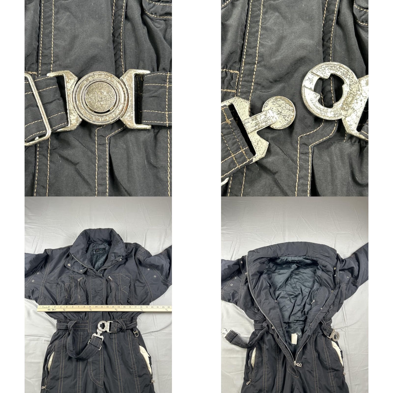 Bogner Bogner Ski One-Piece Jumpsuit Womens Size 10 Large Belted Black Vintage USA 31 in Inseam Size 32" / US 10 / IT 46 - 8 Thumbnail