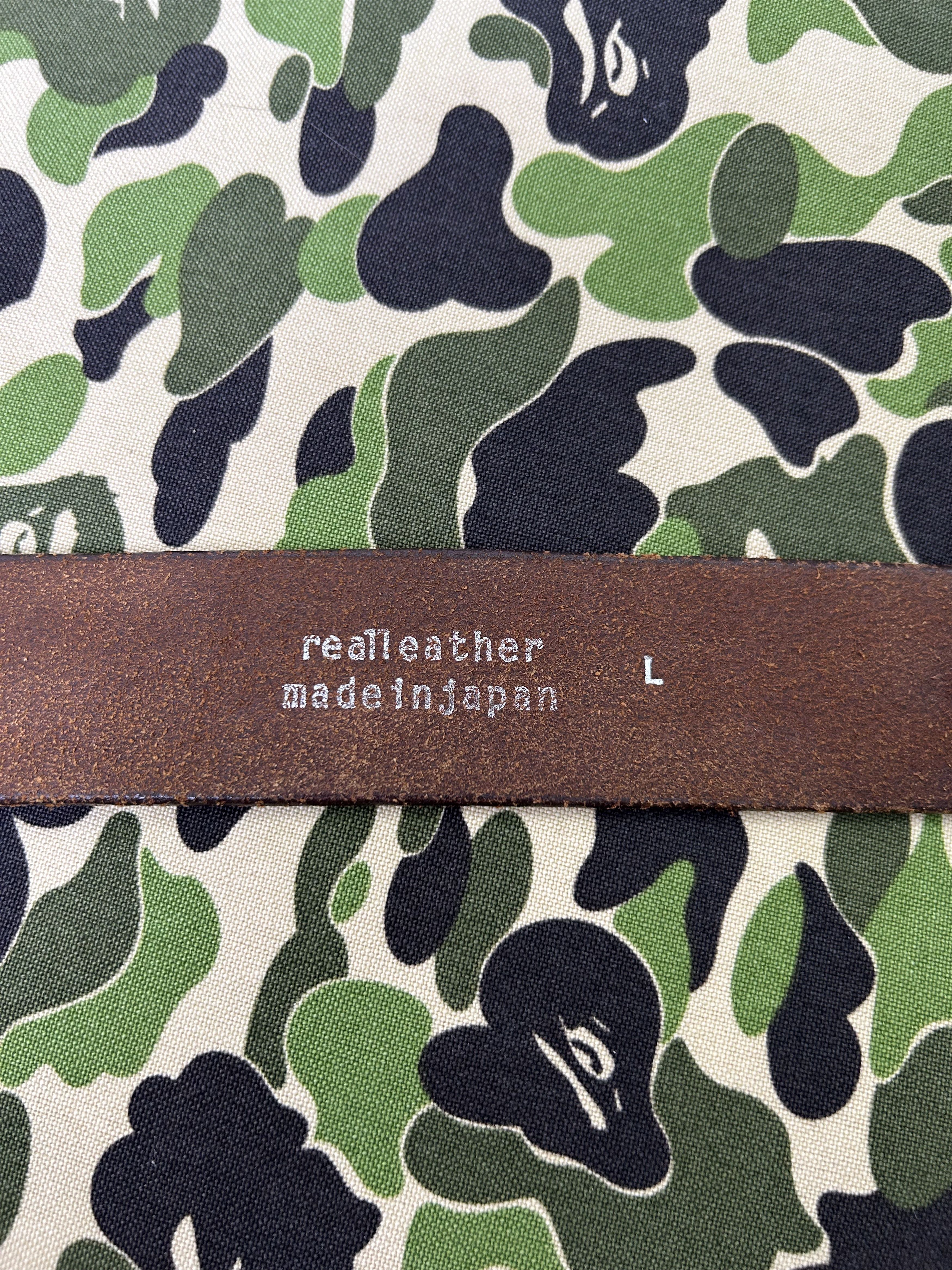 Bape APE HEAD buckle BAPE camo embossed leather belt [Size L] Size 40 - 5 Thumbnail