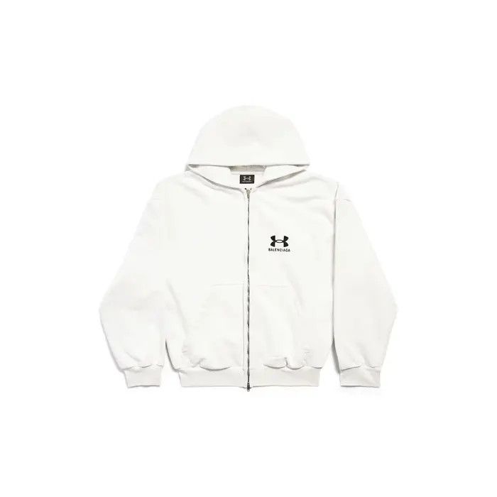 Balenciaga × Under Armour o1s1rm1125 Under Armour® Zip-Up Hoodie Regular Fit in White Size XXL / US 16-18 / IT 52-54 - 5 Thumbnail