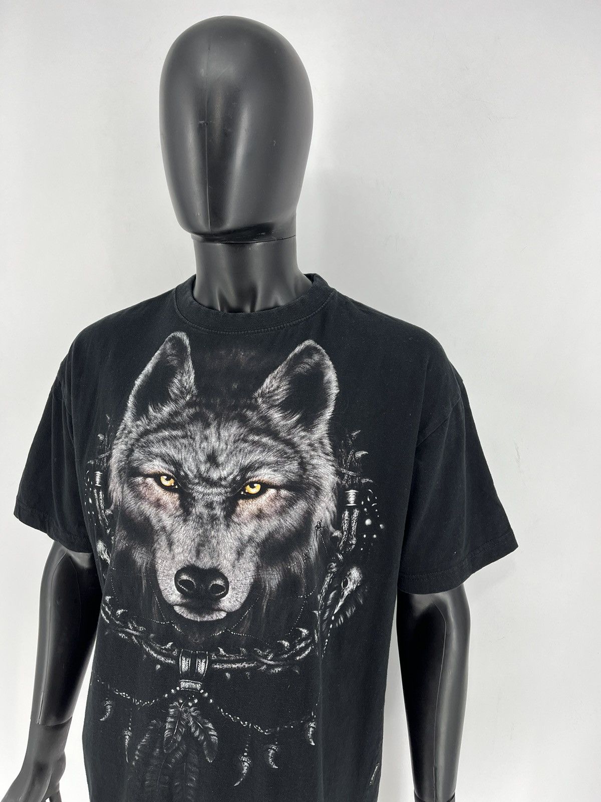 Vintage Vintage Y2K Spiral Wolf Face Size S T-Shirt Size US XL / EU 56 / 4 - 4 Thumbnail