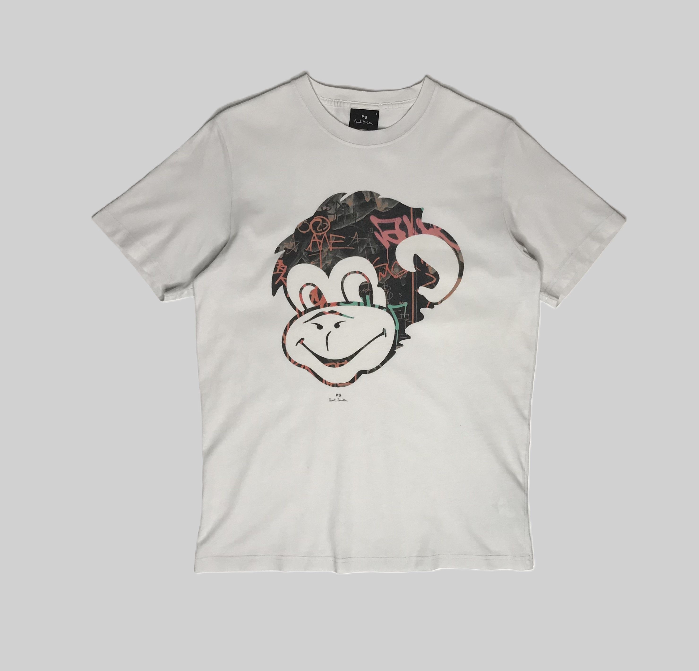 Paul Smith Paul Smith Graffiti Monkey Print T-Shirt Men's S White Size US S / EU 44-46 / 1 - 1 Thumbnail