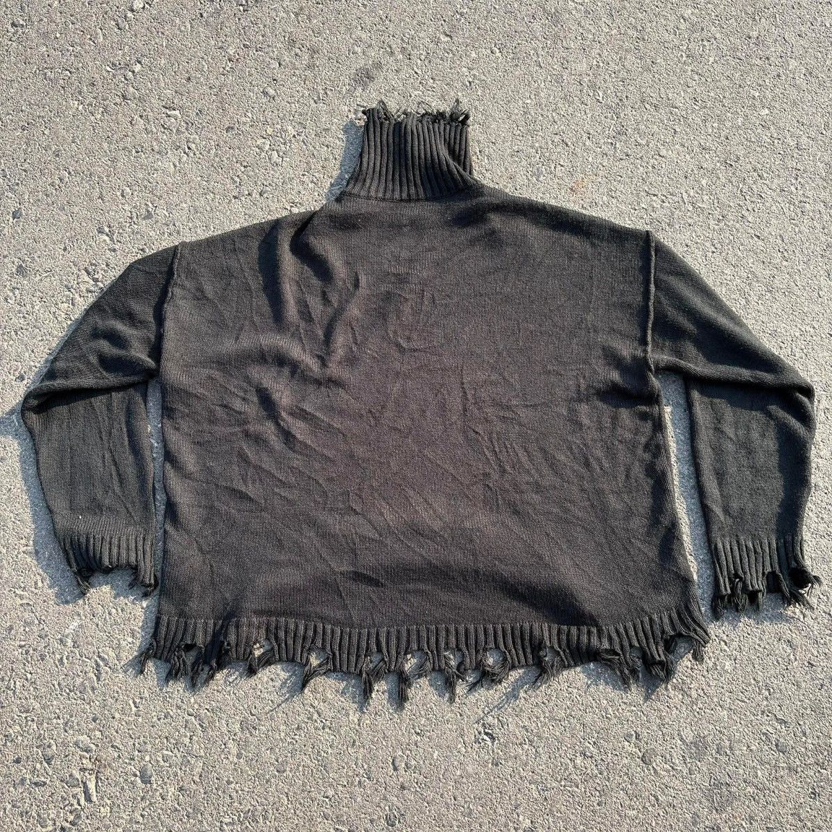 Japanese Brand Distressed Turtleneck Knit Sweater Raw Hem Grunge Archive Size US XL / EU 56 / 4 - 12 Thumbnail