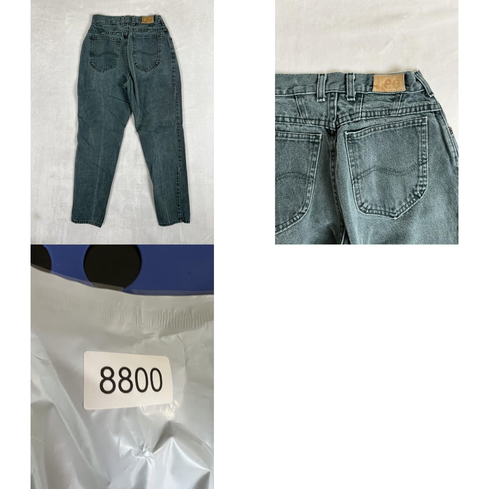 Lee VINTAGE Lee Jeans Womens 8P Petite Green High Rise Tapered Leg Denim 90s Size 30" / US 8 / IT 44 - 8 Thumbnail