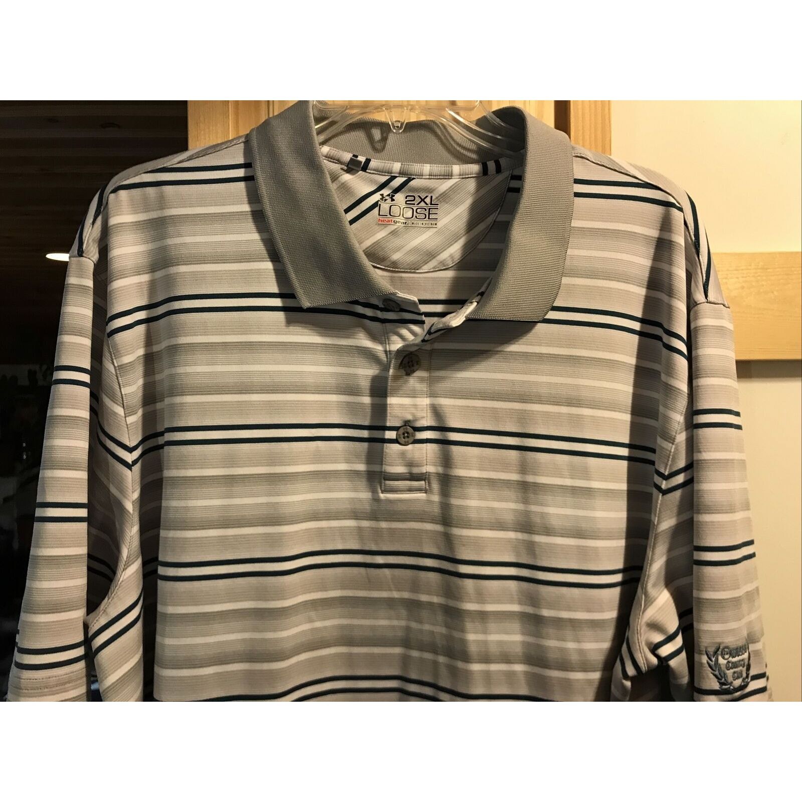Under Armour Under Armour Heat Gear Mens XXL Striped Polyester Polo Shirt Size US XXL / EU 58 / 5 - 4 Thumbnail