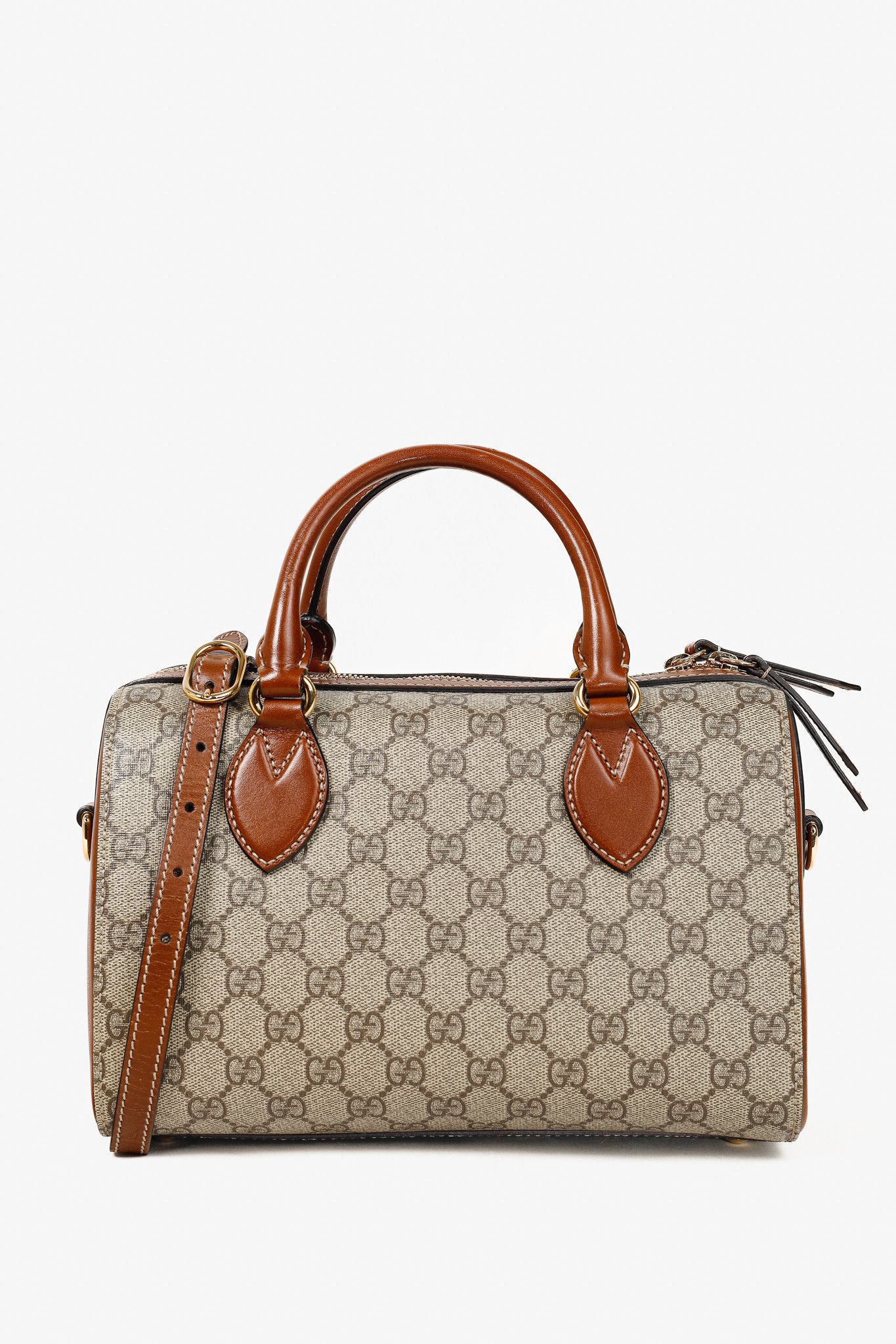 Gucci Gucci Beige & Ebony GG Supreme Canvas Top Handle Bag Size ONE SIZE - 1 Thumbnail