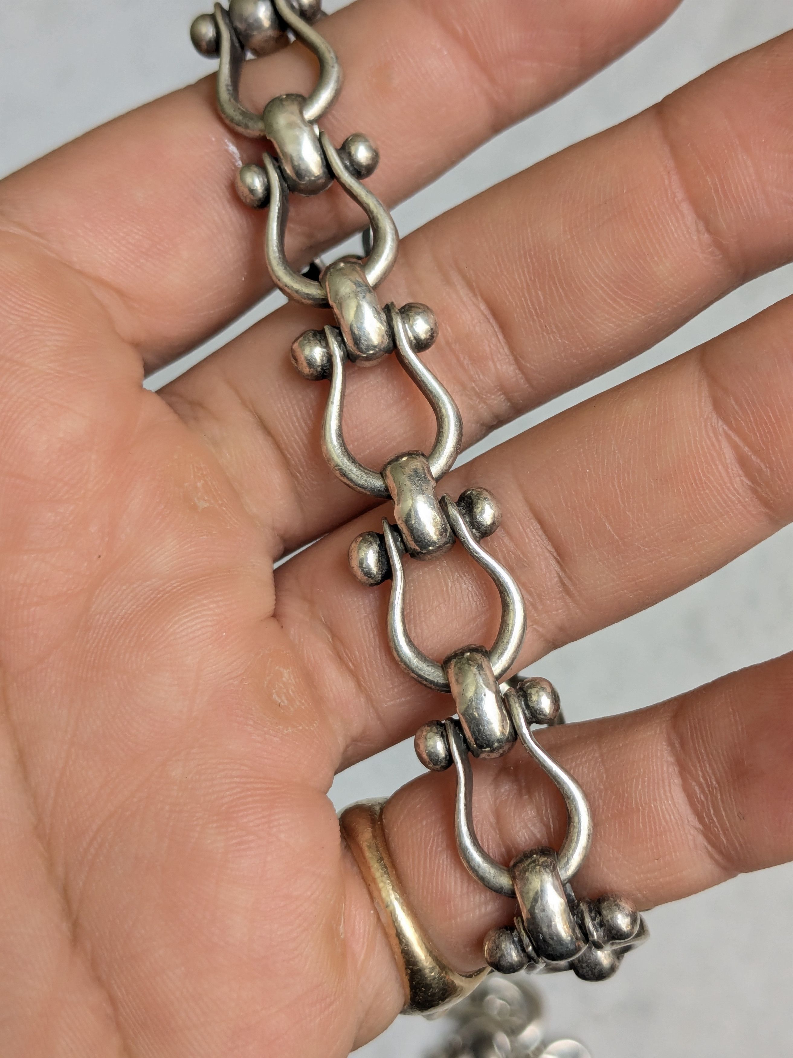 Jewelry Vintage Sterling Silver Equestrian Bracelet Taxco 7.75" Size ONE SIZE - 13 Thumbnail
