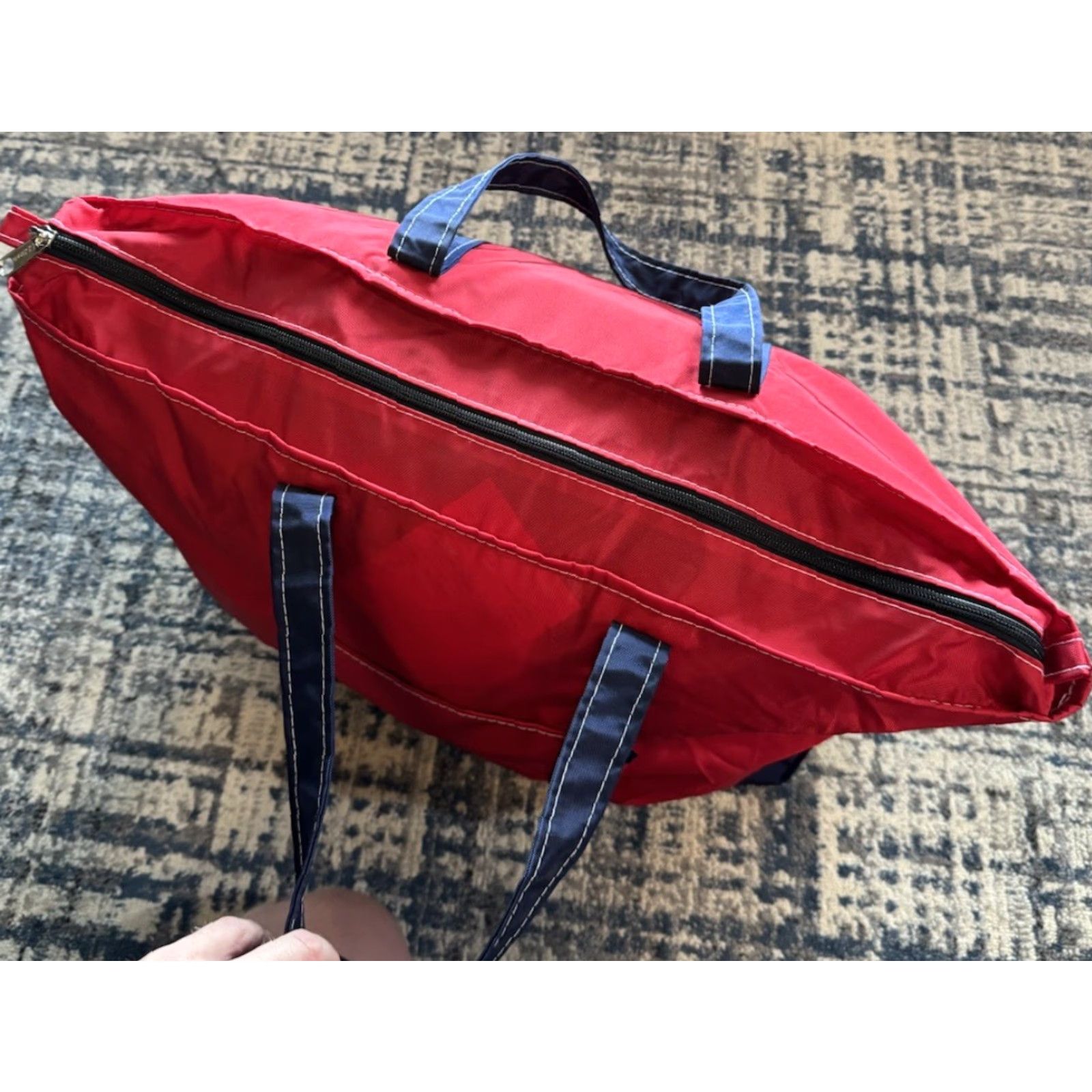 Vintage VINTAGE L.L. Bean Tote Bag Nylon Red Blue Striped XL Zipper Top Womens Size XL / US 12-14 / IT 48-50 - 3 Thumbnail