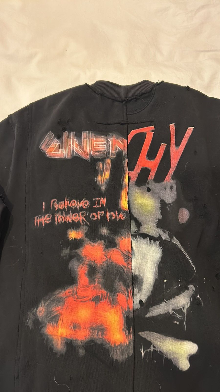 Givenchy Oversized Distressed Metal Crewneck