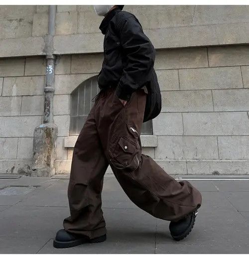 VIBE Stylish Brown Cargo Pants Size US 33 - 5 Thumbnail