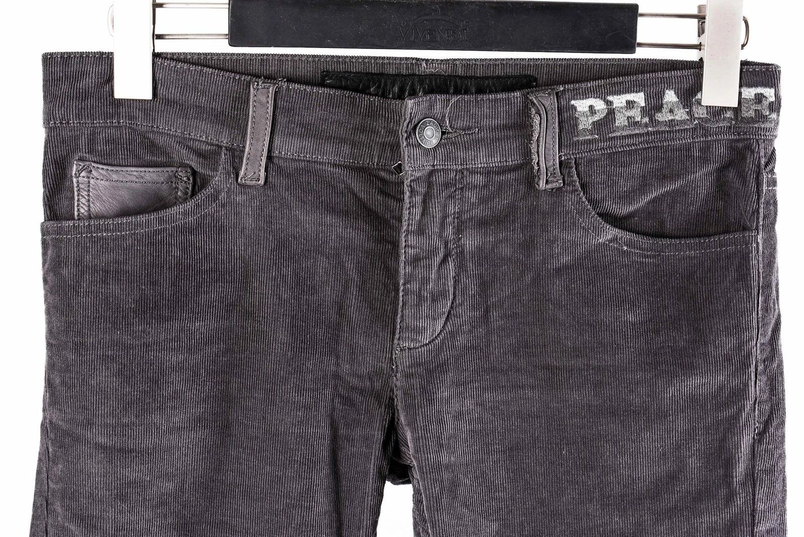 Zadig & Voltaire Women's Zadig & Voltaire Peace Gray Corduroy Jeans W33 L32 Size 31" - 2 Thumbnail