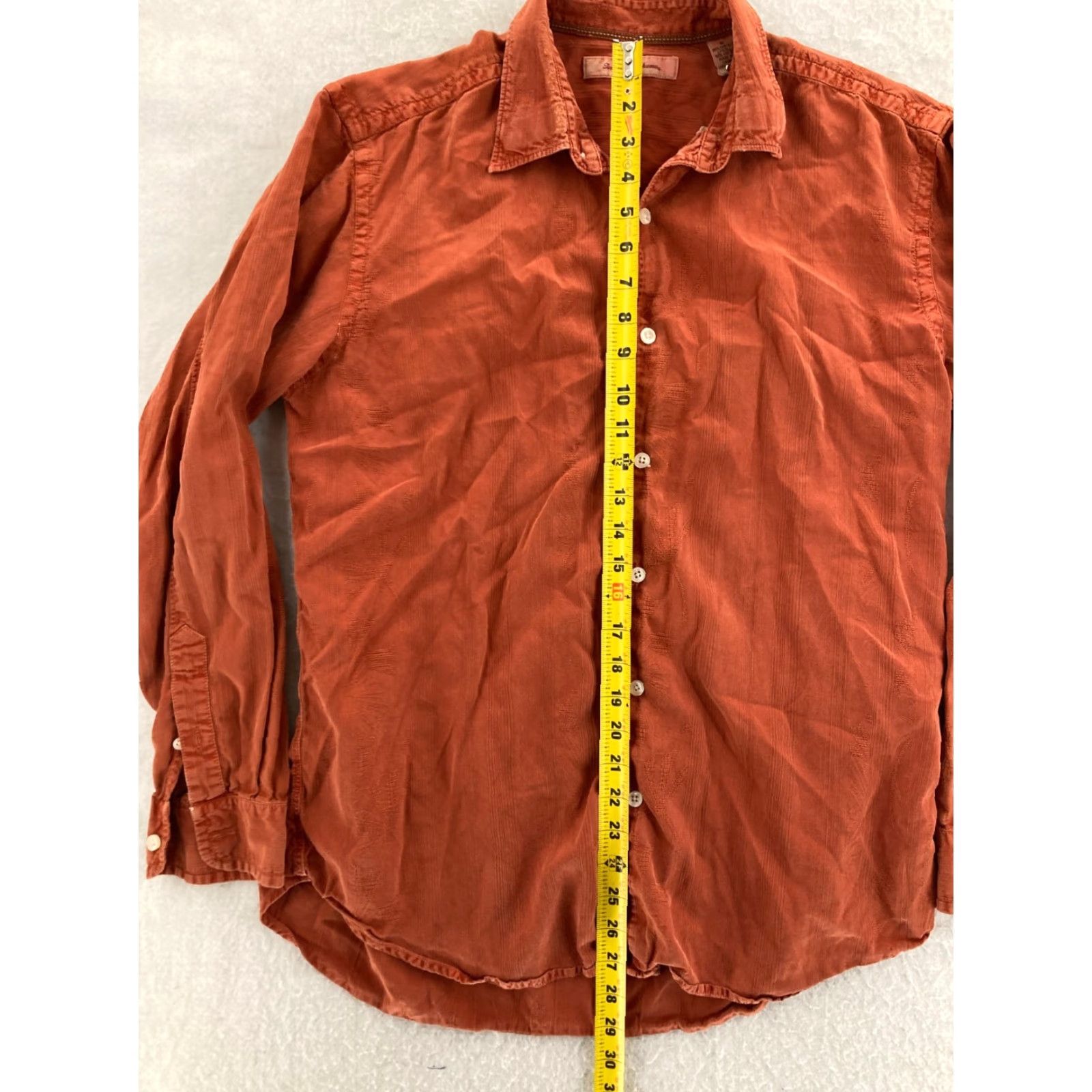 Tommy Bahama Tommy Bahama Button-Up Shirt Mens Medium Orange Tencel Cotton Long Sleeve Casual Beach Size US M / EU 48-50 / 2 - 3 Thumbnail