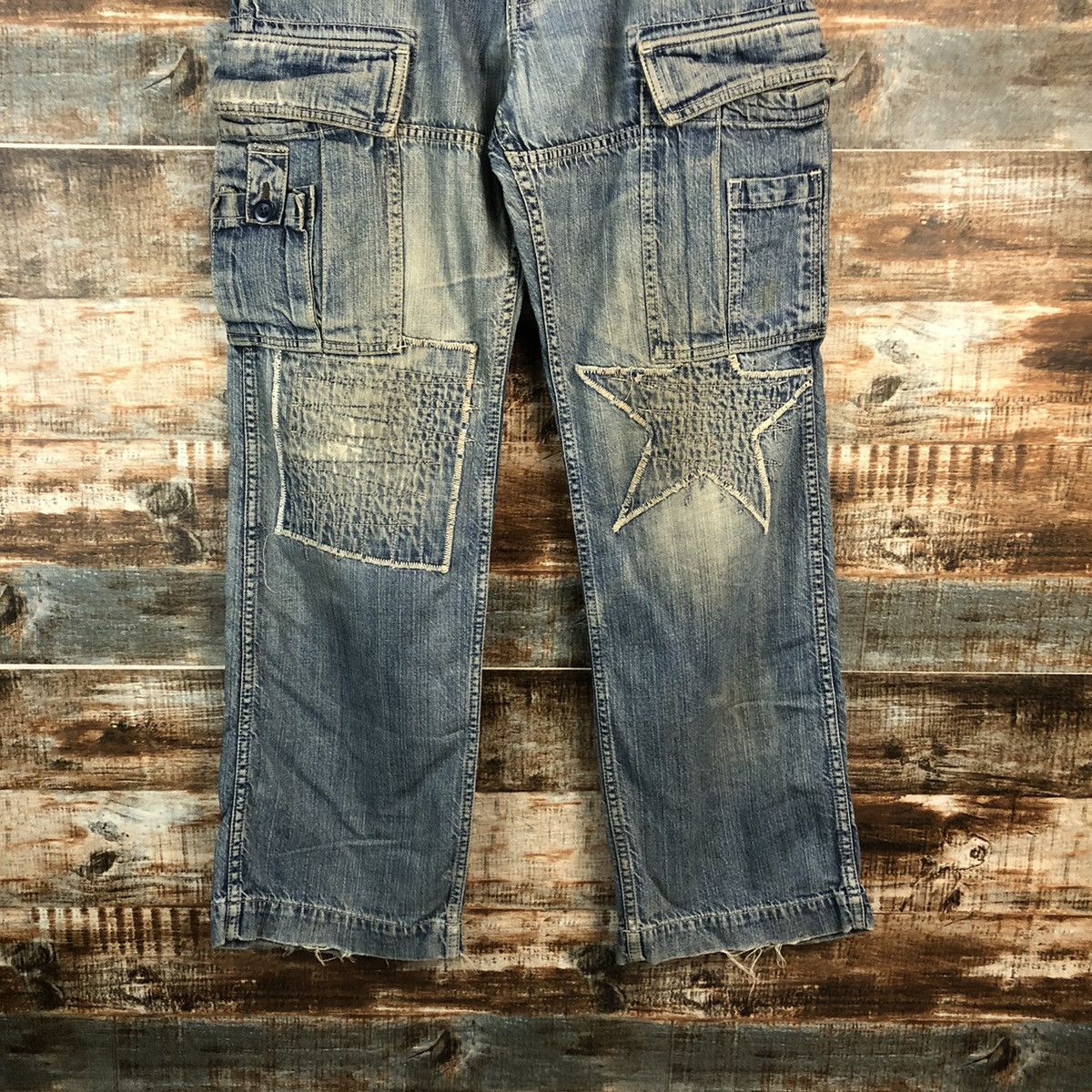 OVER THE STRiPES DLL Over The Stripes patchwork Blue Multipocket Pants #C632 Size US 30 / EU 46 - 6 Thumbnail