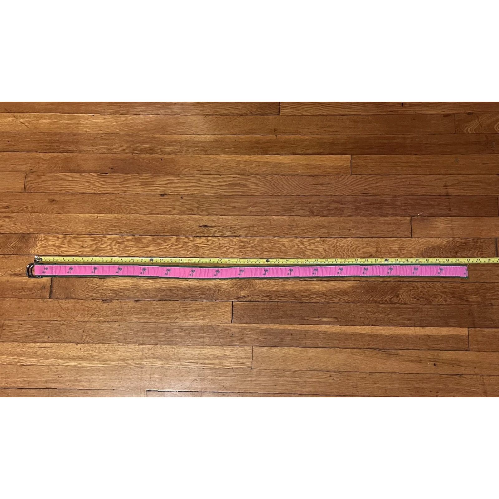 Vintage Preston Palm Tree Canvas Belt Women’s Medium Pink Green Geometric Aloha Beach Hawaiian Palm Size ONE SIZE - 7 Thumbnail