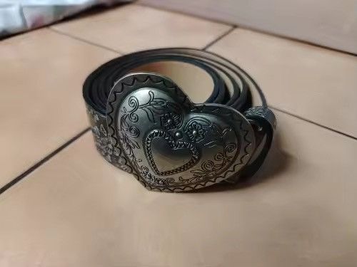 Japanese Brand 102 cm Heart Buckle Belt – PU Leather Size ONE SIZE - 1 Thumbnail
