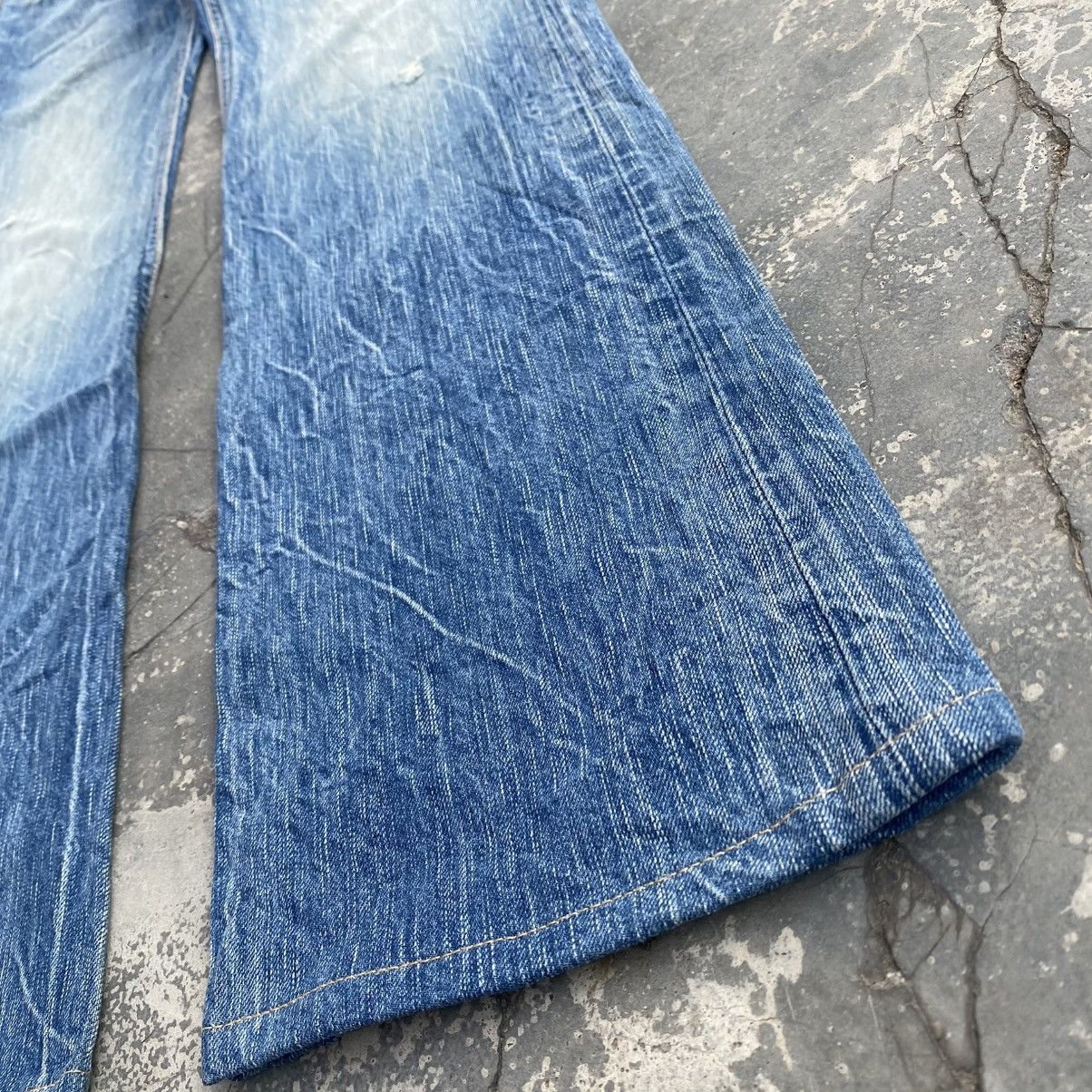 Edwin × Japanese Brand EDWIN 503 Distressed Flare Size 29" - 7 Thumbnail
