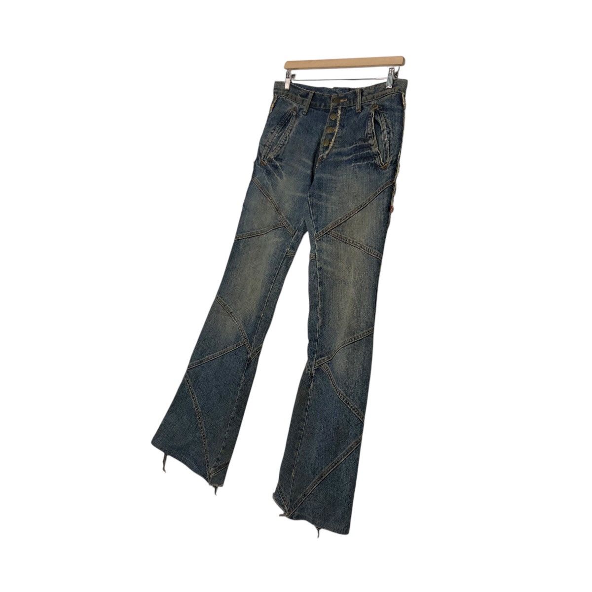 Tornado Mart 📌Bow Cut Design Punk Style Patch Work Style Butterfly Denim Size 32" / US 10 / IT 46 - 3 Thumbnail