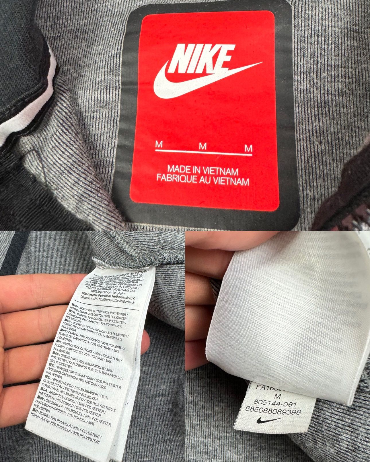 Nike Nike Tech Fleece Windrunner Men Heather Gray Cotton Hoodie M Size US M / EU 48-50 / 2 - 3 Thumbnail