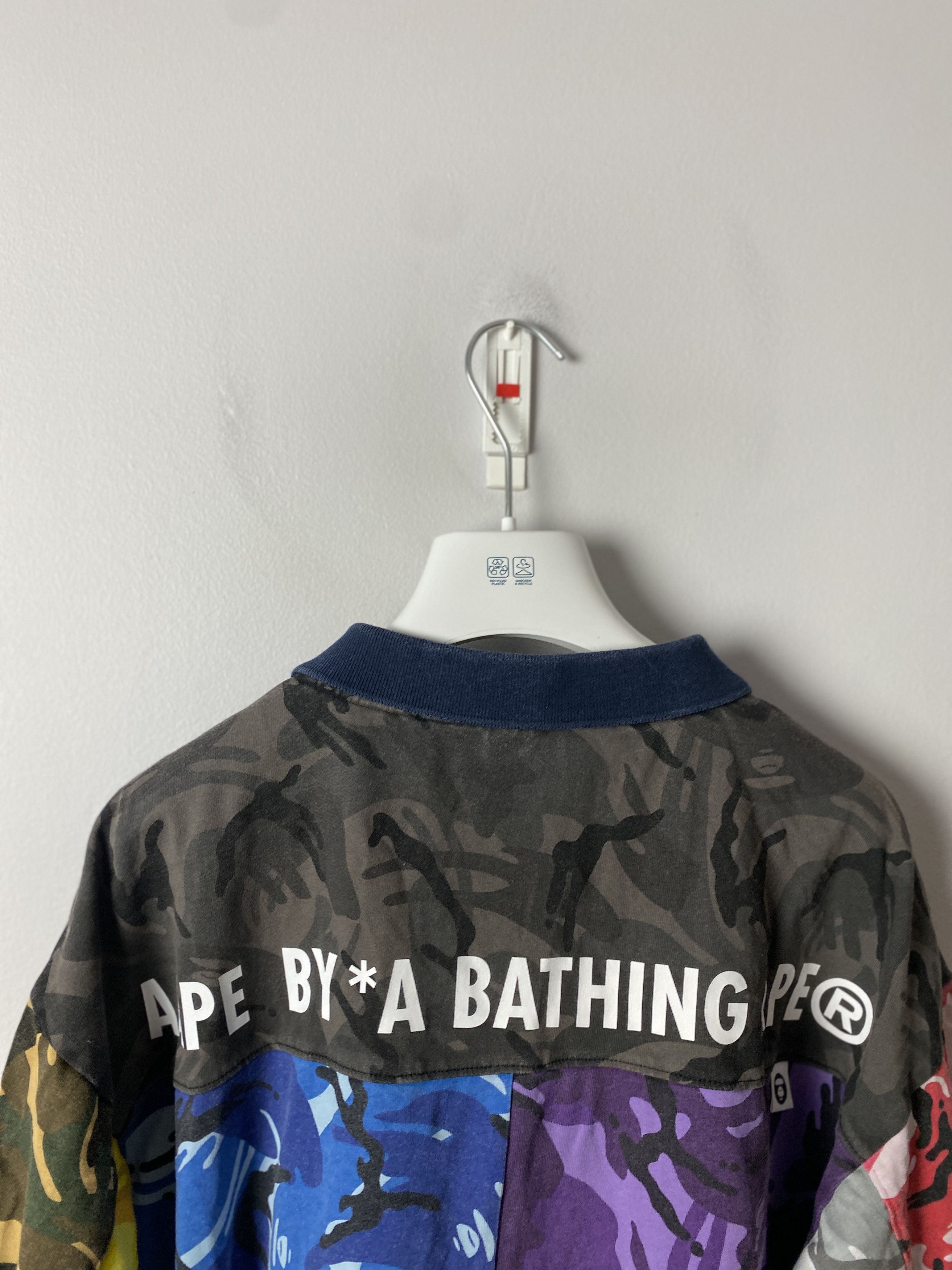 Aape Aape by A Bathing Ape multicolor camo polo t-shirt tee Size US L / EU 52-54 / 3 - 4 Thumbnail