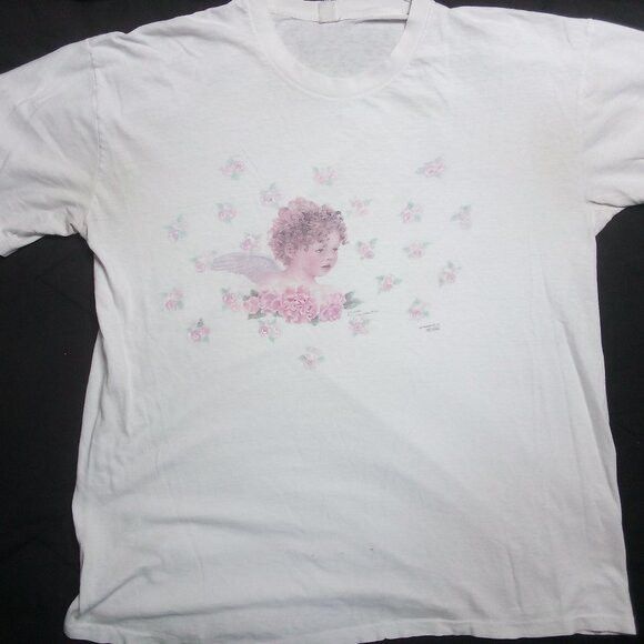 Other Vintage CMS Casuals Angel Roses Illustration T-Shirt Size US XXL / EU 58 / 5 - 2 Thumbnail