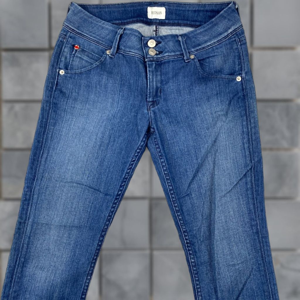 Hudson Hudson Jeans Womens Flap Skinny Ankle 26 Blue Distressed Stretch Denim Regular Size 26" / US 2 / IT 38 - 1 Thumbnail